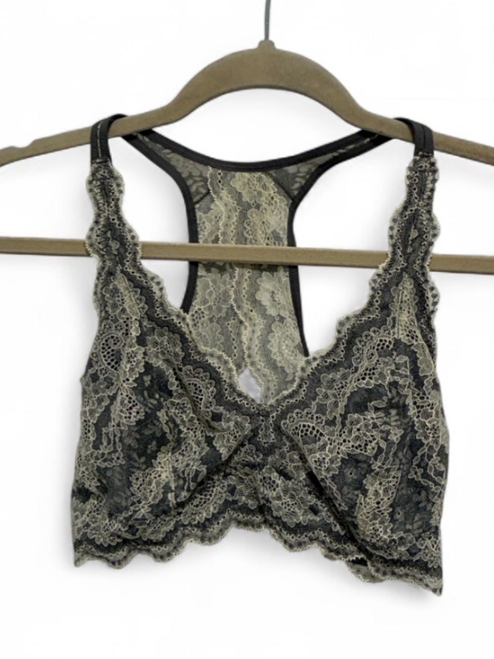 Lace Bralette - Black and Cream